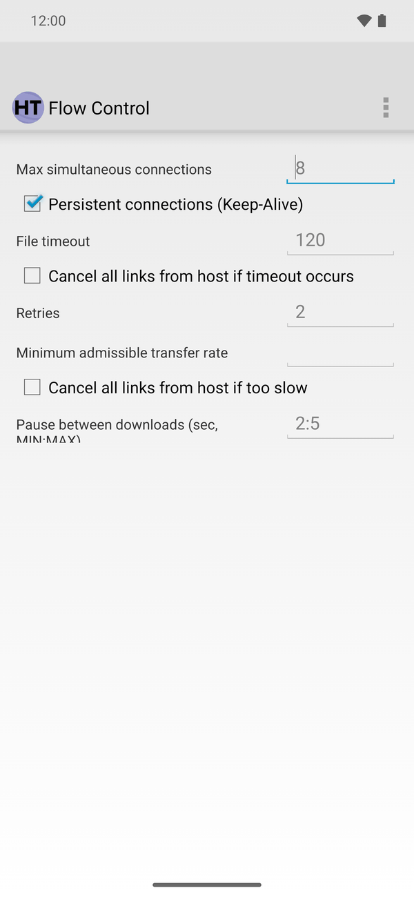 Android Flow Control tab